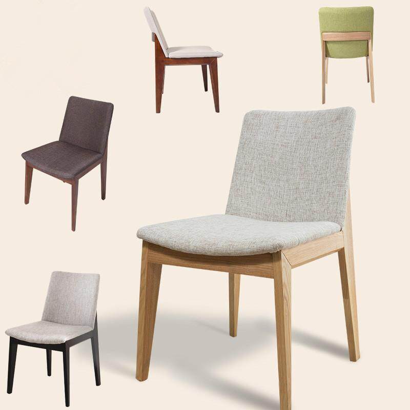 DF68-34北欧现代简约家用客厅实木饭桌餐椅奶茶店铺靠背餐厅椅子