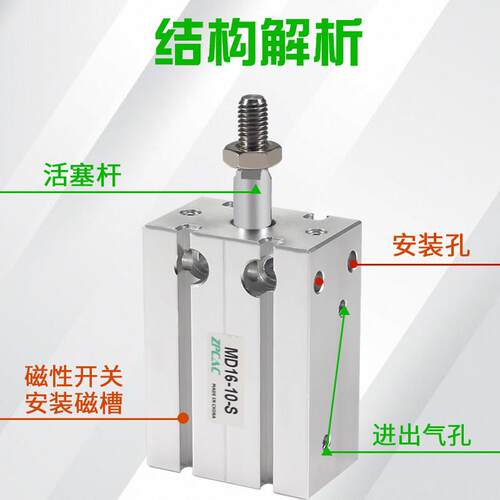小型气缸MD6X5S MD10X10S MD16X15S MD20X20S 25X30S 32X40X50S S
