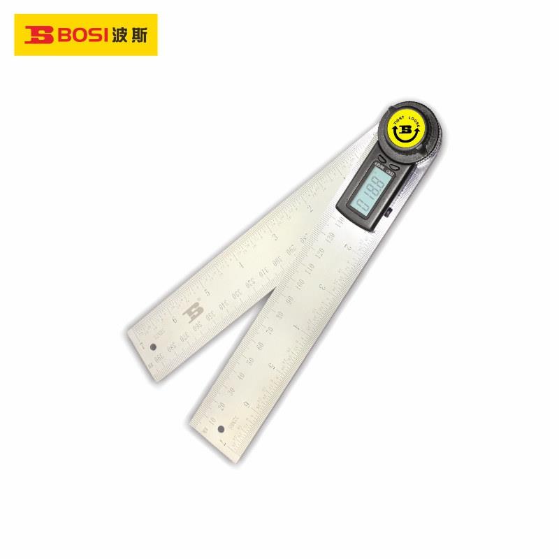波斯数显角度尺200-500mm不锈钢电子量角器木工角尺量角仪角度尺