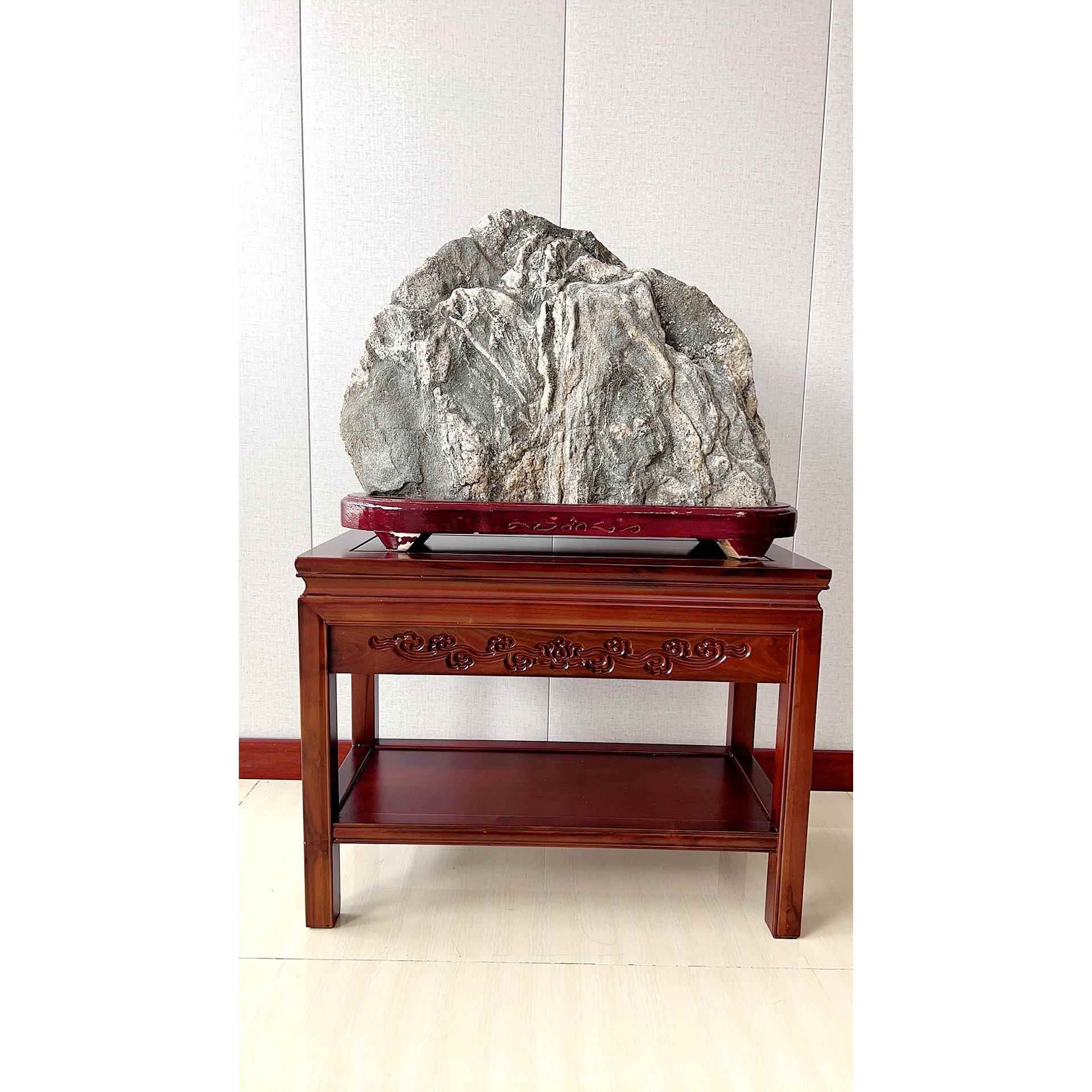 超承重全实木奇石桌盆景桌长方形沙发边几桌角几架鱼缸架石头底座
