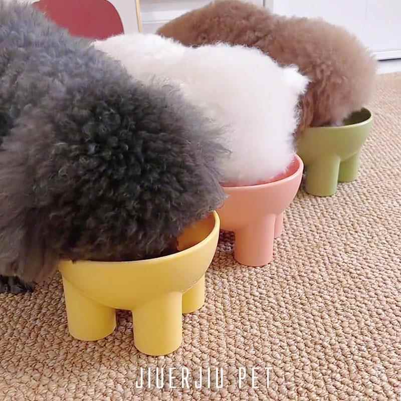狗狗碗宠物碗马卡龙色象腿大型护颈斜碗猫咪食盆防打翻防滑猫碗