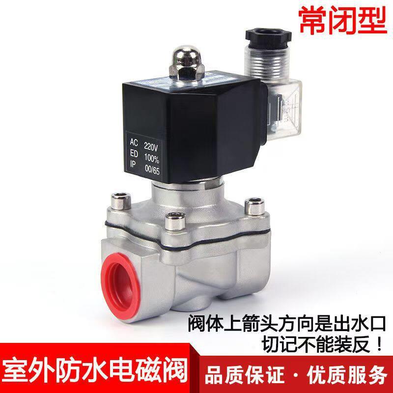 耐臭氧耐腐蚀度氟胶不锈钢电磁阀电磁控制220v24v水阀气4分6分ac
