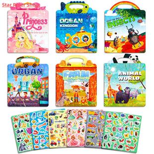 Reusable Cartoon Sticker Book for Kids DIY Puzzle Game Educa