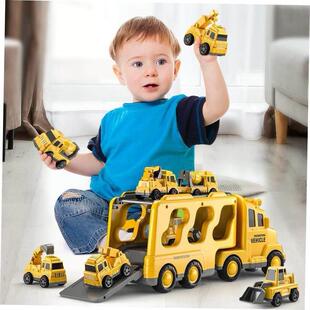 TEMI Diecast Carrier Truck Toys Cars Engineering Vehicles
