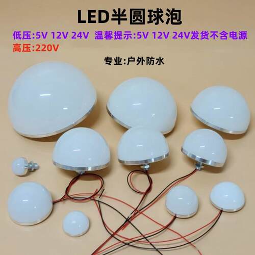 led迷你小灯泡5V12v24v220v超亮全身镜前广告招牌装饰半圆球灯泡