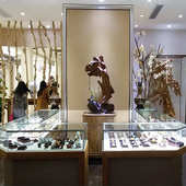 古董店中岛设计博古柜架柜台玻璃柜中式 首饰摆件陈列饰品展示透明