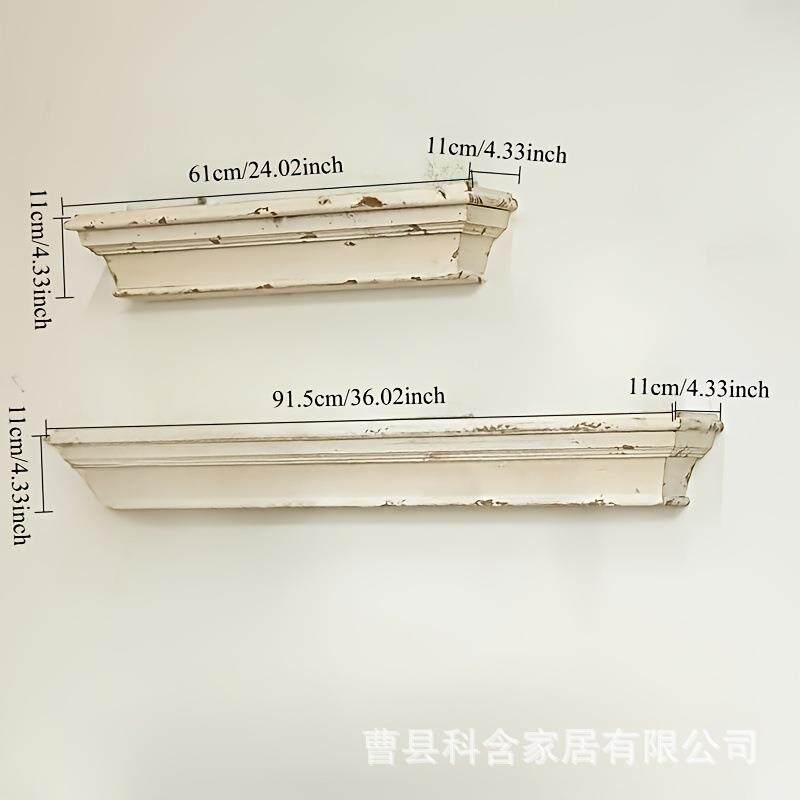 外贸出口复古法式壁挂墙架家居装饰白色悬浮置物架壁架墙壁储物架