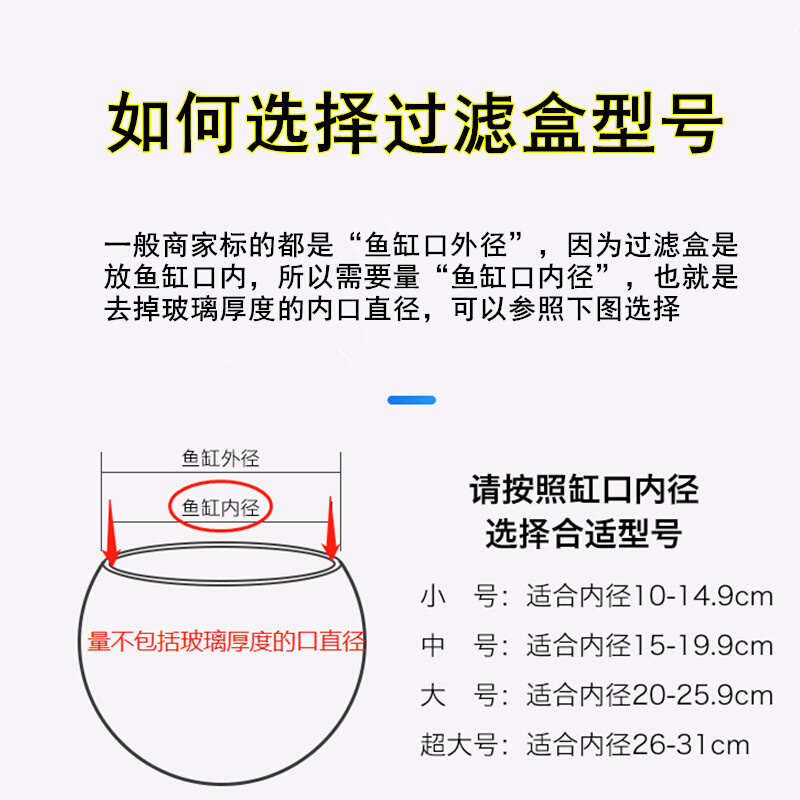 圆形鱼缸过滤器小型玻璃瓷缸滴流盒三合一上置瀑布泵静音干湿分离