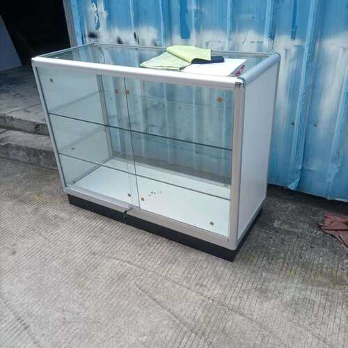 弧形银色组大料组装产品展示柜数码高端样品展示柜玻璃陈列柜柜子