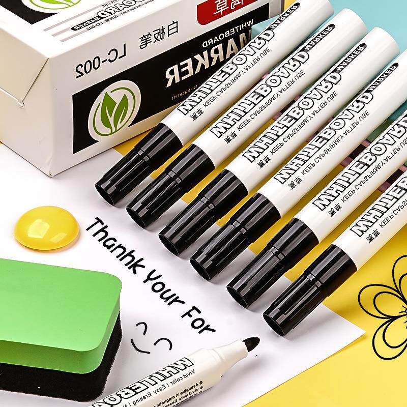 可擦白板笔黑色油性教师用黑板笔画板笔墨水记号笔老师笔可加墨