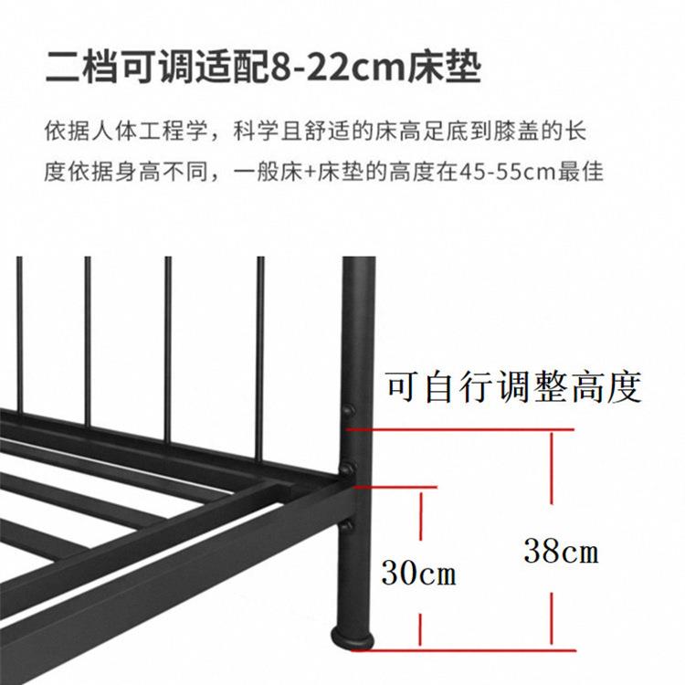 铁艺床现代简约1.2 1.5 1.8米单人双人床儿童公主加厚美式铁架床