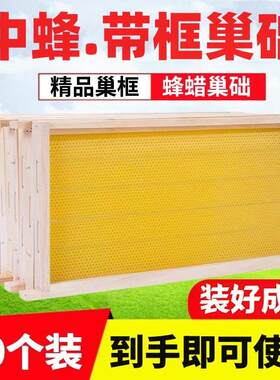中蜂巢础巢框成品八千巢础带框全套意蜂巢蜜蜂箱专用蜂巢养蜂工具
