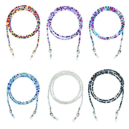 Colored eyeglass chain跨境新款时尚七彩米珠眼镜炼口罩挂炼挂绳