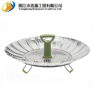 不锈钢折叠包子蒸笼水果篮11寸家用置物篮子厨房工具厂家现货 新品