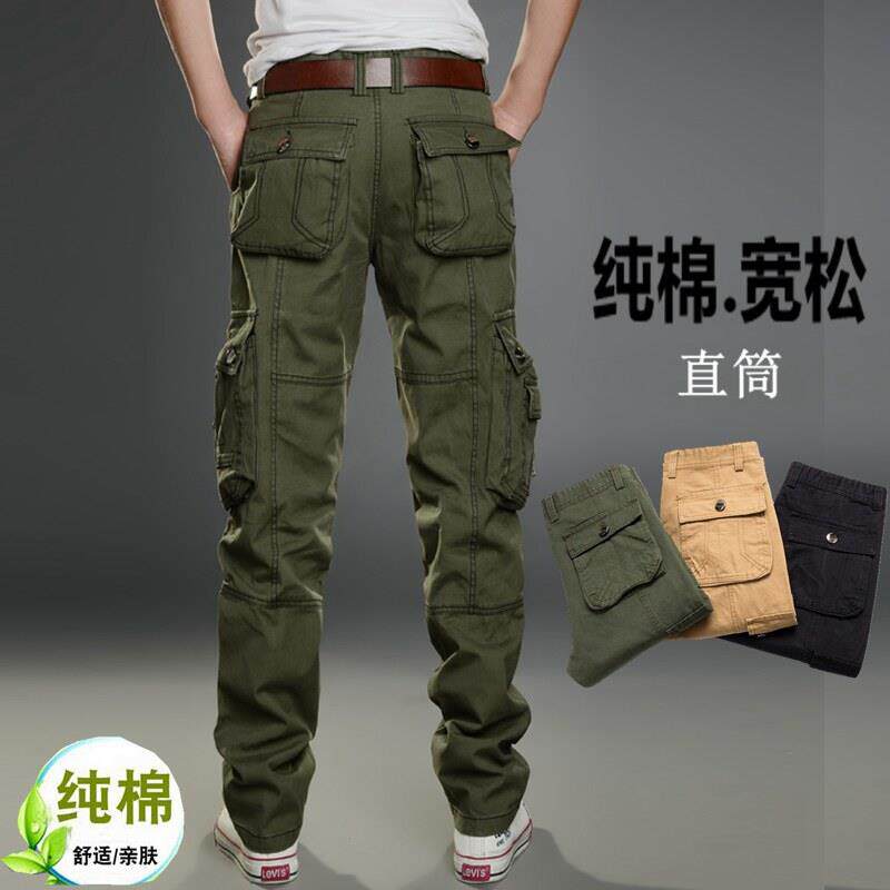 采购产品多口袋男士春季工装裤,宽松直棉耐磨休闲裤,安全工作裤
