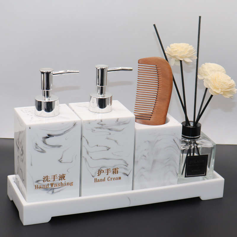酒店样板房套件卫生间洗手液瓶纸巾盒套装皂液器分装瓶乳液按涛森