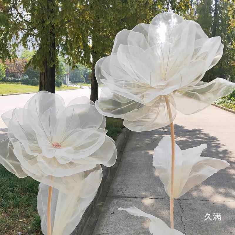 婚庆新款道具路引花婚礼布置tlznhfgy背景纸花花丝纱品花成网花
