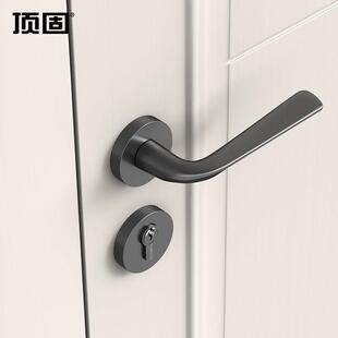 顶固门锁室内家用卧室两件式 房门锁化妆室实木门把手通用型静音锁