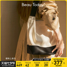 BeauToday小冉同款黑色帆布包女2023设计感小众斜跨BT托特包