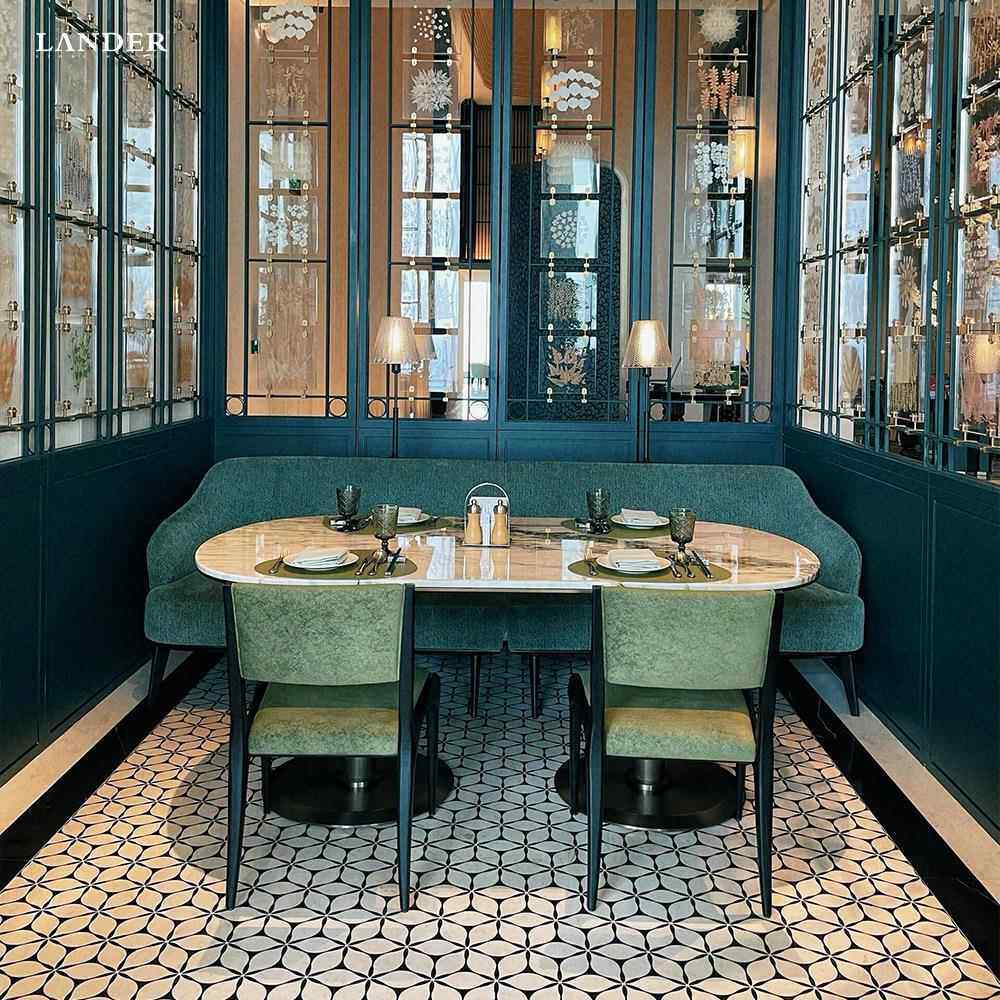 花瓣法式复古水刀马赛克大理石拼花高端设计款式家装工装地砖