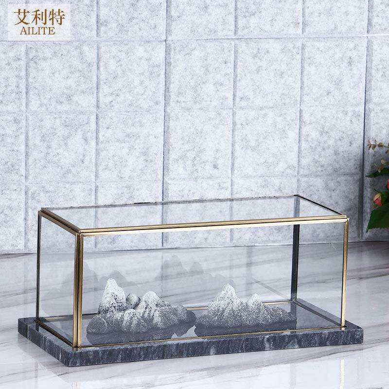 轻奢雪山摆件摆件样板房客厅居家装饰品玄关电视柜创意新中式软装