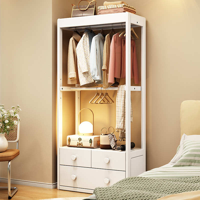 挂衣置衣帽架床头柜抽屉收纳床边卧室架带架物架家用实木一体落地