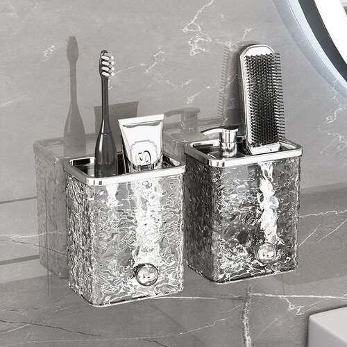 Wall-mounted glacier-patterned storage box, no drilling requ
