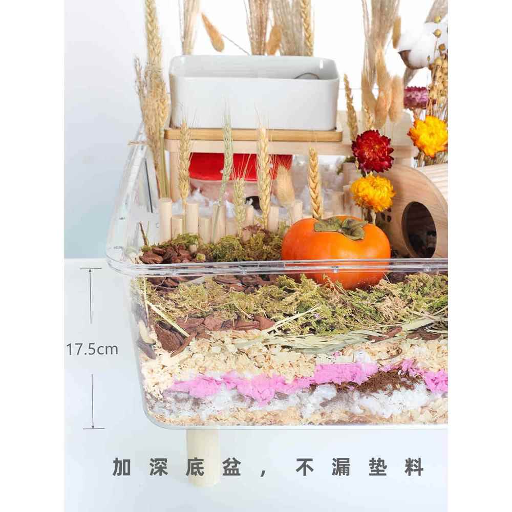 全透明亚克力双层仓鼠笼子60大空间巨型网红金丝熊它适笼子饲养箱