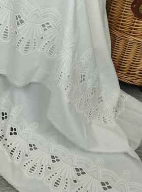 EG-190 064边 府3绸棉裙边双边绣EG-19030花 双绣花刺绣 棉布绣花