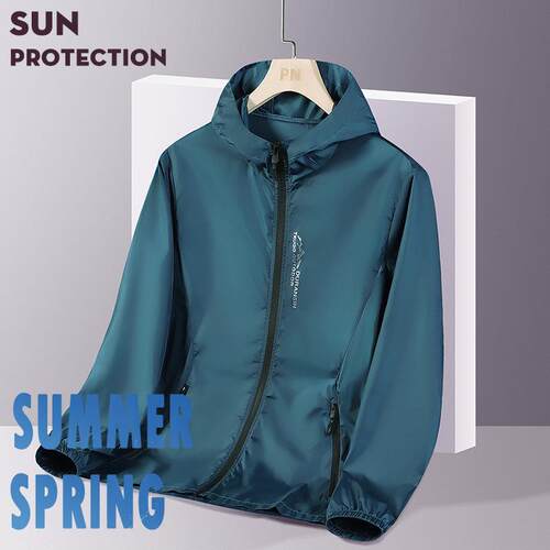 Sunscreen clothing for men, thin jacket, ice silk