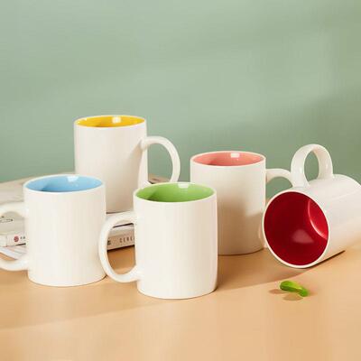 创意纯色简约ins风小清新陶瓷杯子1家6个套装水杯家用待客马克杯