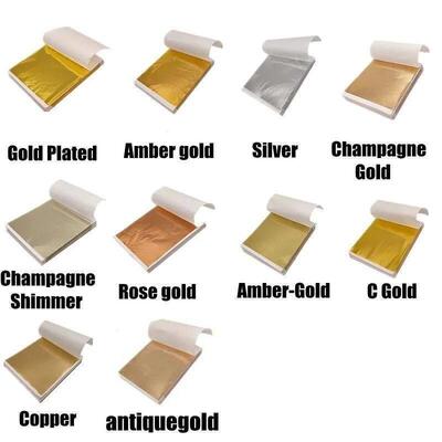 100PCS Imitation Gold Silver Foil Paper Leaf Gilding For DIY