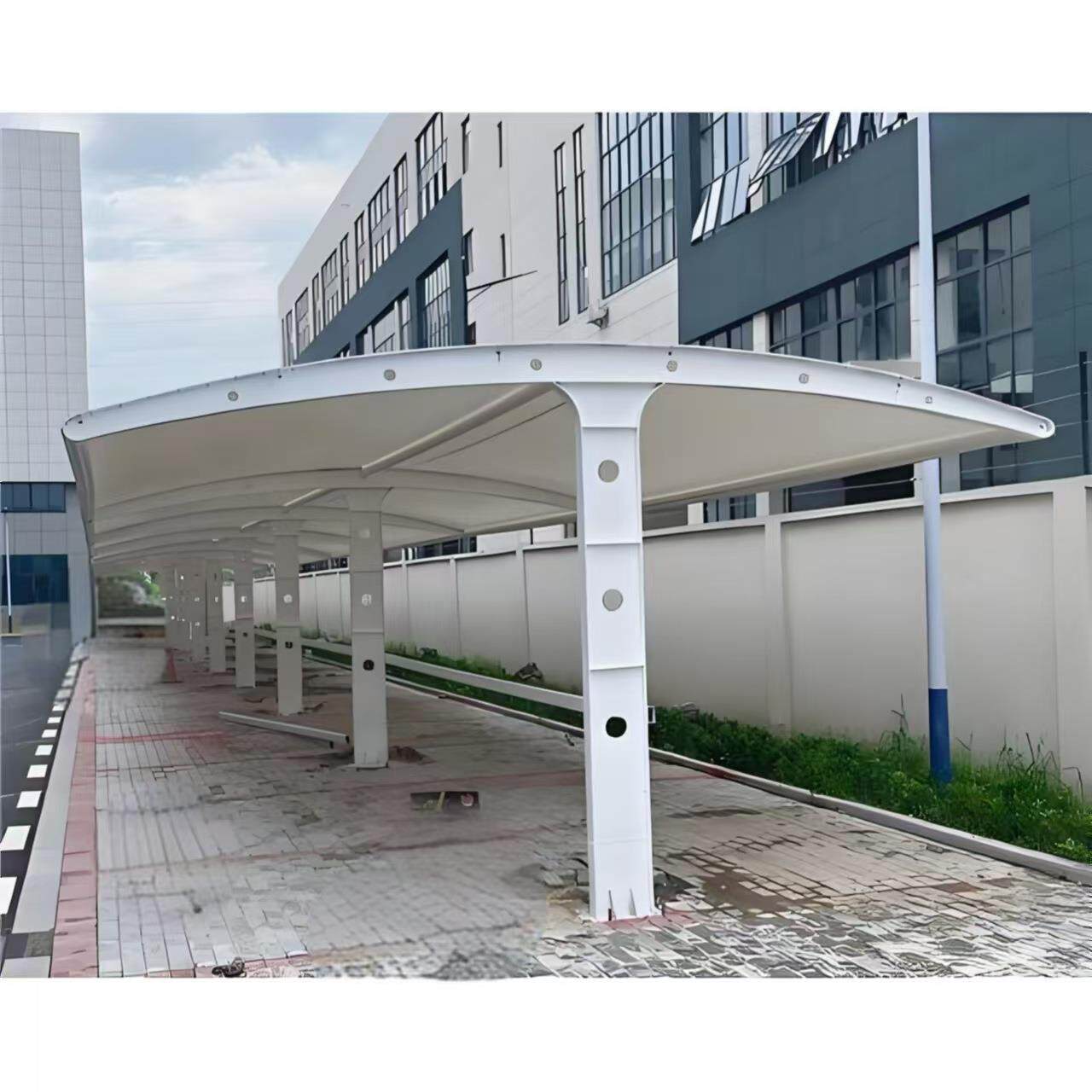 张拉膜小区户外汽车雨棚现代钢厂家用膜布加厚遮阳防风钢设计