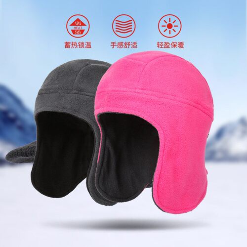 冬季户外抓绒帽跑步骑行滑雪运动保暖帽摇粒绒防风防寒包成人帽子