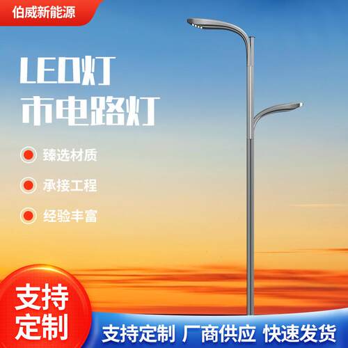 简约现代LED路灯杆市政户外道路防雨金属电镀市电路灯室外照明
