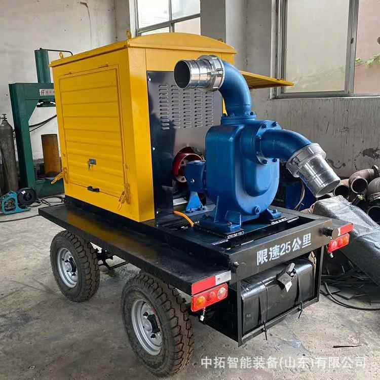 防汛泵车机1吸2寸柴油机混流强自柴油泵大型四轮式轮胎157污水泵