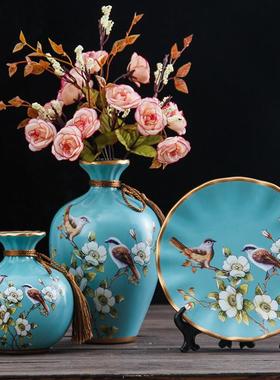 客厅电视柜摆件轻奢高档2025新款陶瓷花瓶现代客厅玄关电视柜酒柜