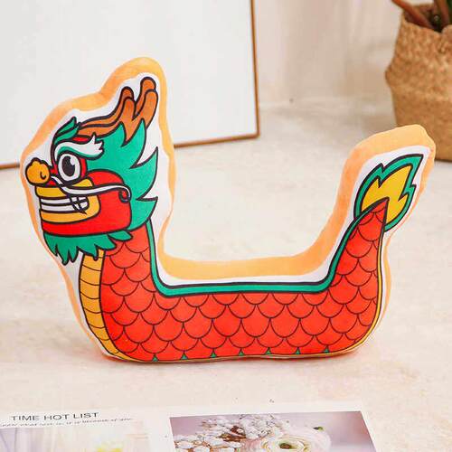 端午节龙舟抱枕创意龙船毛绒玩具玩偶公仔儿童活动礼品定制logo