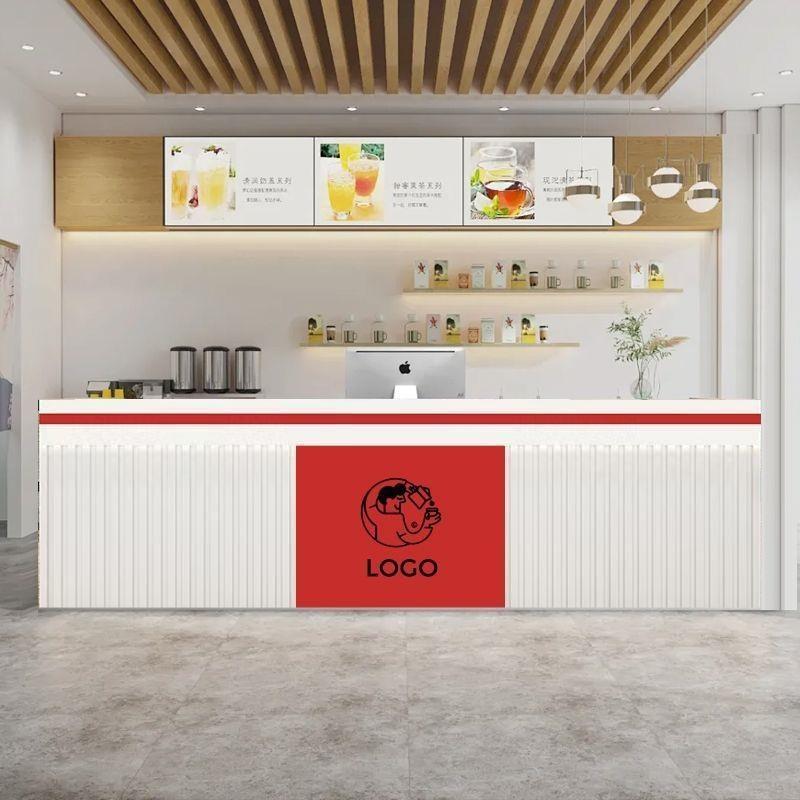 SJ汉堡奶茶店蛋糕店吧台柜台吧台作台一体收银台接待台前台服务台