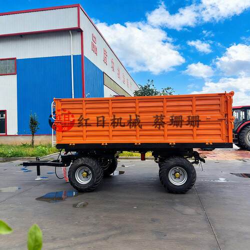 8吨双轴自卸农用拖车 加箱板农用拖车粮食甘蔗运输拖车车斗