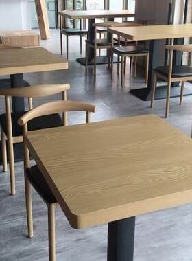餐桌小户型商用食堂饭店餐桌椅小吃快餐厅桌椅组合饭桌长方形桌子