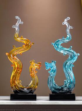 风生水起摆件轻奢高档入门户玄关造景家居客厅电视柜装饰品高级感