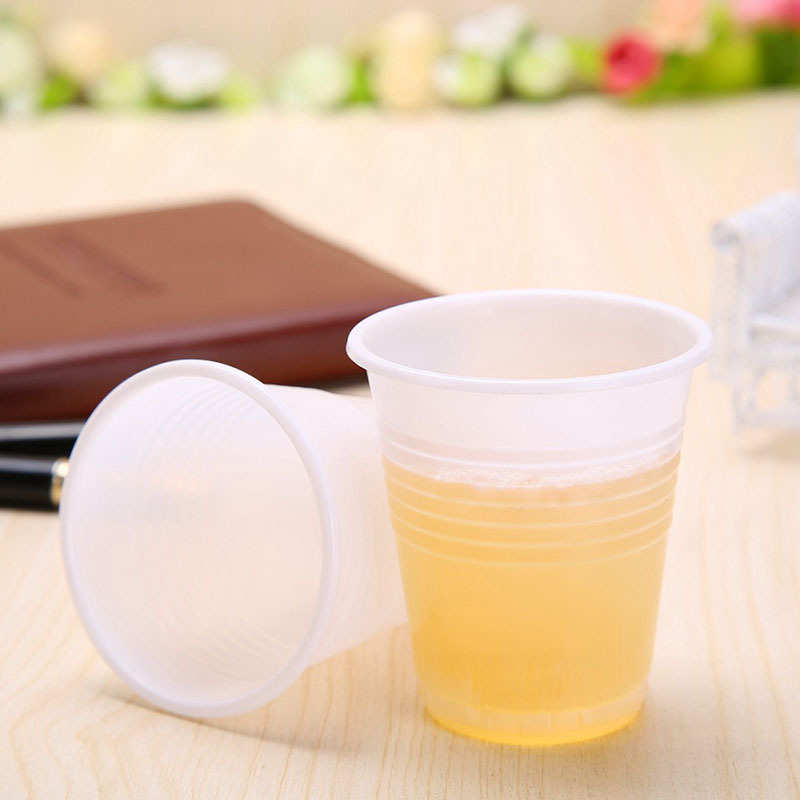 一次性杯子塑料PP白色170ML茶杯饮料杯口杯加厚家用水杯批发商用