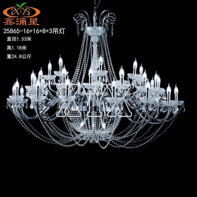 2025新款婚庆婚礼堂欧式铁艺电镀水晶吊灯吊顶装饰婚庆道具挂灯