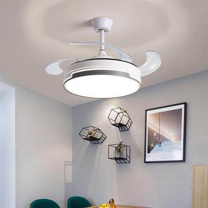 餐厅简约带灯吊扇风扇灯客厅隐形风扇吊灯卧室一体家用吊扇灯led