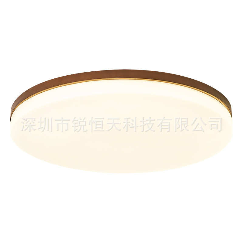 北欧实木阳台卧室灯具超薄长方形客厅LED灯新中式圆形过道吸顶灯