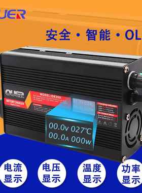 带数显54.6V5A锂电充电器适用于13串48V锂电组充电带散热风扇