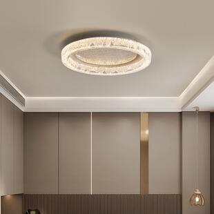 主卧室灯吸顶灯具现代馨简约房间灯形温轻圆141水晶儿童房客奢厅