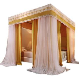 ZQ床帘家用卧室仙女落地遮光床幔宫廷蚊帐一体式1.5m公主幔纱带支