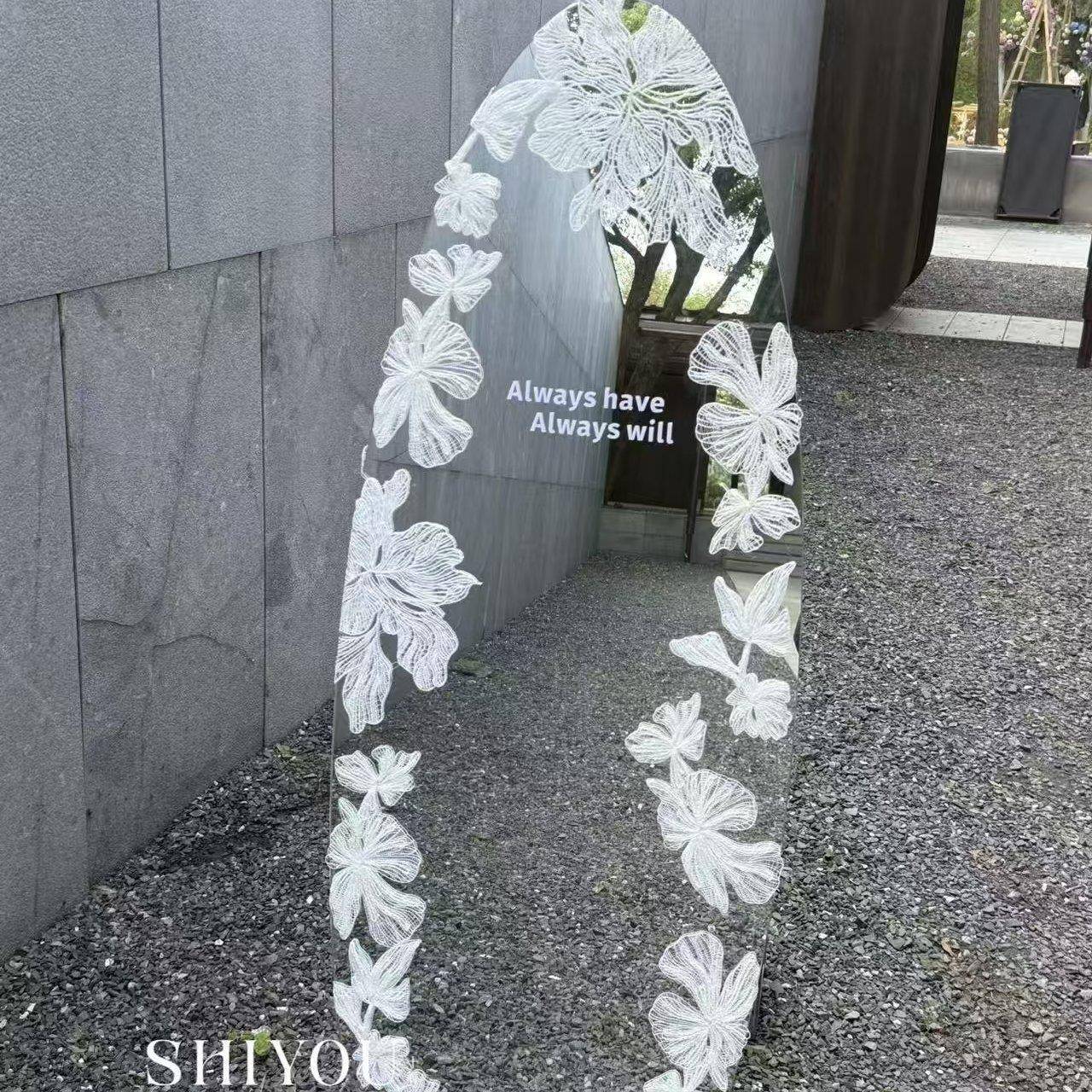 高级感婚镜蕾丝花边镜子装饰温馨手工DIY材料女生房间改造小物件.